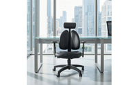 Ergonomic Chair with Paired Backrest Leather-Like Reclining Chair with Headrest Padded Furniture for Professionals, Esports Participants, Home Office