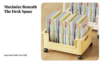 Student Book Trolley Mobile Design Rolling carrier Space Saving for Classroom, Kids