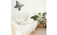 Metal Lepidoptera Wall Art Rust Resistant Butterfly Floral Wall Decor Nature Themed Black Metal Floral Piece Hanging