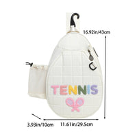 Single Shoulder Racket Bag Large Capacity Tennis Racket Backpack Extendable Side Pocket Pickleball Shoulder Bag for Women, Girls