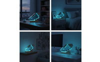 Decorative Resin Lamp with Wood Base Artisanal Wood Resin Lamp Unique Light with Wooden Base Compact for Gift Shoppers, Bedside Table