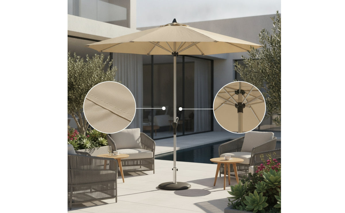 Patio Umbrella with Aluminum Pole Waterproof Outdoor Umbrella with Crank Easy to Use for Homeowners, Cafe Owners, Backyard, Restaurant, Market Stall