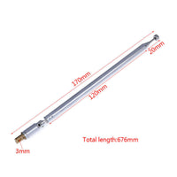Mounting Base Telescoping Radio Antenna Silver Finish Metal Radio Antenna Slim