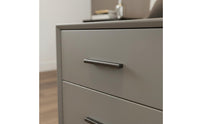 Leather Wrapped Bedside Cabinet Solid Wood Drawers Modern 2-Drawer Nightstand Sintered Stone Top End Table