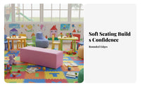Easy to Clean Upholstered Rectangular Stool Sturdy Construction Soft Bench Wear-Resistant children's Furniture Colorful Options for Toddlers, Teachers, Parents, Kindergarten, Early Learning Facility, Hallway, Waiting Room