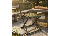 Cylindrical Legs Foldable Backrest Stool Compact Woven Strap Stool