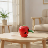 Wooden Threading Apple Child-Led Learning Apple Lacing Board with String Wooden Threading Toy Educational Non for Toddlers