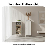Waterproof 4-Tier Cabinet with Doors Large Capacity Sideboard Multipurpose Household Furniture Heavy-Duty for Families, Homeowners, Apartment Dwellers, Living Room, Kitchen, Bedroom, Entryway