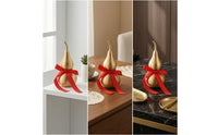 Gourd with Red Ribbon Decorative Metal Gourd Ornament Auspicious Ornament for Car Interior