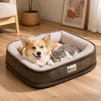Dog Bed Pet Bed 75x55cm Striped Pattern Foam Washable Non-slip All-season Use