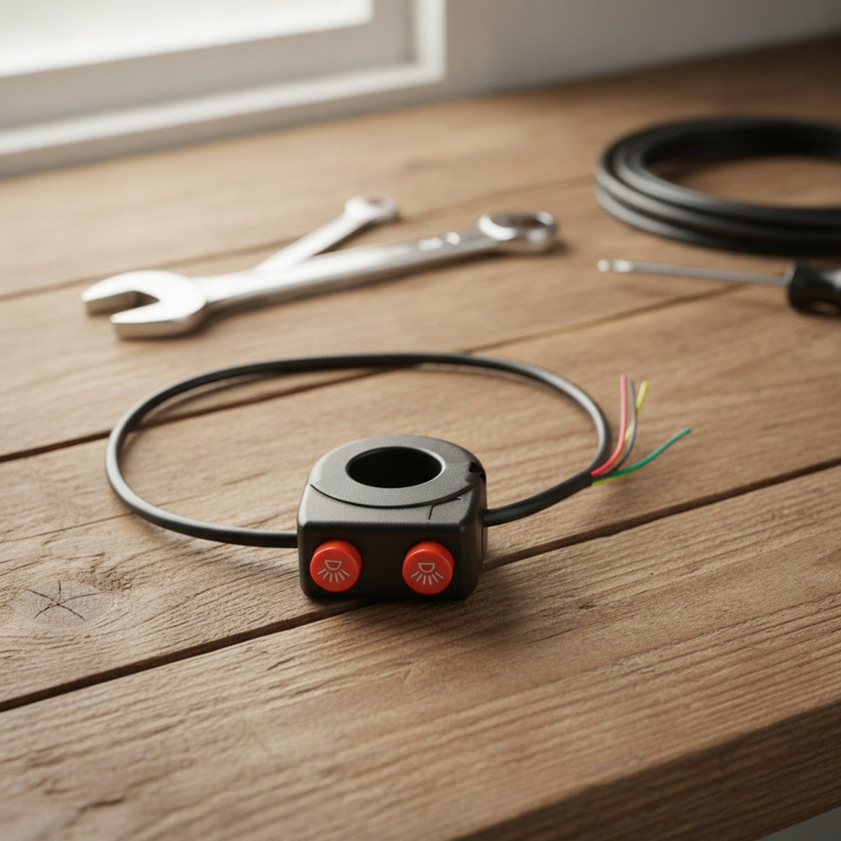 Universal Handlebar Switch with Turn Indicator Control Long-Lasting Control Switch with Clamp High Quality Weatherproof for Commuters