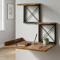 Stepped 3-Tier Display Shelf Space-Saving Desktop Display Rack Long-Lasting Tabletop Organizer with Shelves Rustic for Entryway