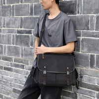 Laptop Bag and Travel Bag with Shoulder Strap, Large Capacity Student Bag with Polyester Lining, Crossbody Bag Men with Flap Buckle, Bag Men