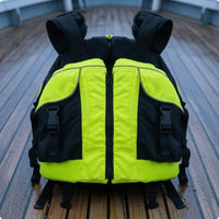 Broad Shoulder Straps Short Life Jacket Vest Two-Tone Adult Life Jacket Vest Contrasting Piping Water Safety Gear Structured Body for Adults