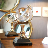 Crystal Globe Ornament Transparent Gold Metal Globe Ornament Transparent Metal Display Stand