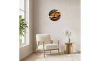 Silent Wall Clock Modern Clock with Wood-Grain Look Sculptural for Living Room, Office