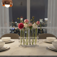 Test Tube Vase Light Luxury Water-Based Test Tube Set Elegant Design Single Stem Flower Holder for Living Room, Windowsill, Wedding Centerpiece