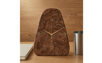 Rounded Irregular Wood Clock Easy to Read Wooden Desk Clock for Tabletop