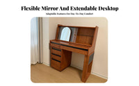 Vanity Set with Side Cabinet Nordic Design Dressing Table Vintage artistic Includes Matching Stool for Apartment Dwellers, Home
