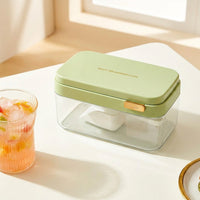 Ice Maker with Storage Box and Easy Release Ice Tray for Home Bar, Press-Down Lid Ice Box with Ladle, Food Grade Material Summer Essentials