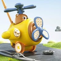 Cartoon Style Push Along Airplane Colorful Airplane Push Toy Plastic Kids Plaything Wheeled for Children