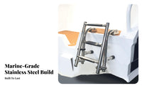 Stainless Steel Deck Mount Ladder Foldable Boarding Ladder Yacht Bathing Step Non-Slip Steps Aquatic Hardware