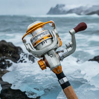 Miniature Metal Spinning Reel for Ice, Raft, and Lure Fishing