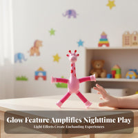 Stretchable Limbs Light-up Telescopic Giraffe Toy Transformable Shapes Stretchy Giraffe Toy Educational for Children, Children 3+