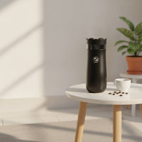 Travel Plunger Brewer Stainless Steel Coffee Maker with Locking Lid Compact Coffee Pot for Commuters, Students, Commute