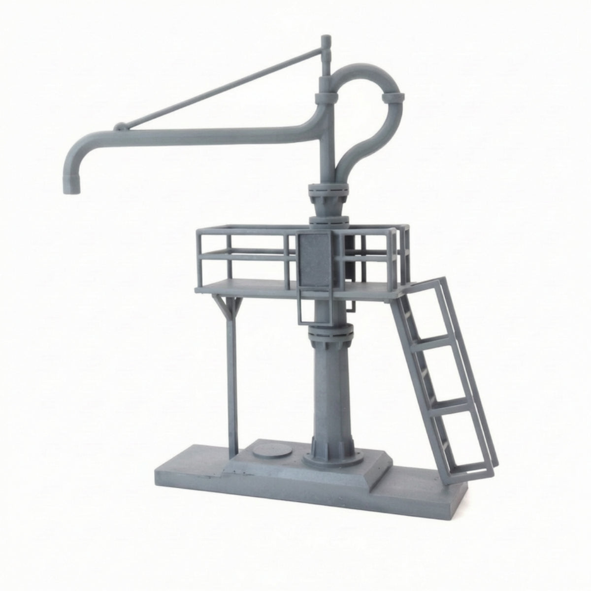 HO-Scale Water Crane Industrial Water Column with Ladder Miniature Railroad Model with Platform Accurate for Hobbyists, Collectors, Dioramas