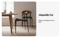 Minimalist Design Stackable Winding Back Chair Curved Backrest Upholstered Metal Frame Stacker Midcentury-Century Modern Design Household Furniture Multi-Purpose for Office Managers, Business Owners, Dining Room, Restaurant, Banquet Hall, Waiting Area