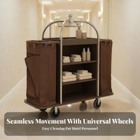 Hotel Cleaning Cart Large Capacity Hotel Room Service Cart Easy Maneuverability for Housekeepers, Janitors, Hotels, Office Buildings, Shopping Malls