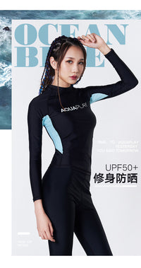 AquaPlay安泊来分体泳衣女长袖长裤潜水服湿衣防晒速干潜水水母衣