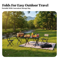 Portable Roll-up Camp Table Lightweight Slatted Roll-up Table Long-Lasting Camping Equipment Includes Carry Bag for Picnickers, Families, Tailgaters, Picnics, Backyard, Tailgating, Barbecues