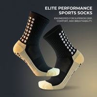 Men's Sports Socks with Rubber Dots, Non for Football Soccer Basketball Running Hiking, Athletic