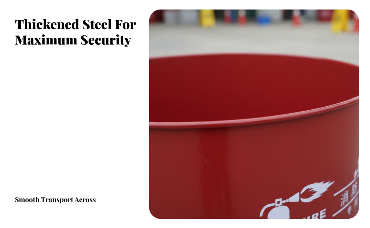 High-Temperature Resistant Fire Drill Container Long-Lasting and Sturdy Heavy-Duty Steel Drum Multi-Purpose Ancestral Paper Incinerating Container With Lid for Facilities Managers, Factory Workers, Schools, Factories, Warehouses, Backyard