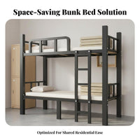 Dormitory Bunk Bed High Load Capacity Metal Frame Bunk Bed Space Saving Bedroom Furniture for Students, Adults, Construction Site Dorm, School, Hostel