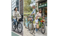 Metal Bike Basket with Lid Wire Grid Heavy Duty Rectangular for Cyclists, Commuters, Grocery Shopping, Daily Commuting