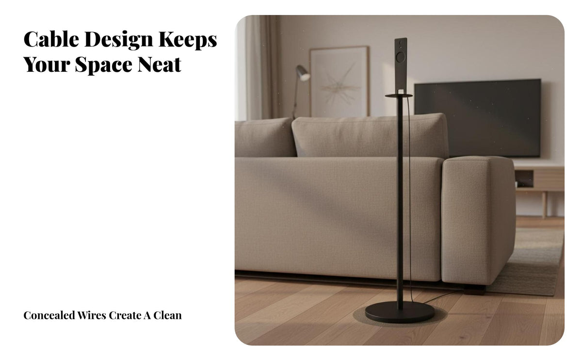 Hidden Cable Management Surround Speaker Stand Heavy-Duty Steel Construction Surround Sound Speaker Stand Stable Base Audio Accessory Patented Design for Home Theater, Living Room