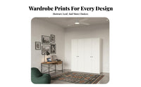 Printed Steel Wardrobe Humidity-Resistant-Resistant Metal Clothes Armoire Large Capacity Steel Clothing Cabinet for Renters, Adults, Dormitory