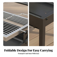 Heat-Insulating Handle Portable Folding Charcoal Grill Compact Folding Charcoal Grill Easy to Clean Outdoor Cooking Smoky Flavor