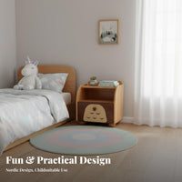 Child-Safe Rounded Corners Multi-Tier Storage Stand Safety Design Owl-Themed End Table Sturdy Frame kids' Furniture Easy Assembly for Children, Toddlers, Parents, Bedroom, Nursery, Small Areas