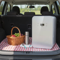 Compact Mini Fridge Portable Mini Fridge with A and C/DC Power Adapter Power Energy-Saving Cooler Versatile for Travelers, Students, Commuters