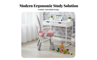 Back Support Height Adjustable Learning Chair Stable Frame Adjustable children's Study Chair Padded Cushion Breathable Mesh for Students, Girls, Teenagers, Home, School, Bedroom, Playroom