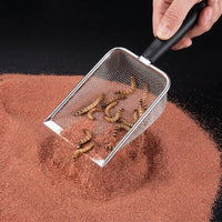 Stainless Steel Mesh Sand Sifter for Hamster and Litter, Chinchilla Sand Sifter for Litter Tray, Flat Rim Corner Cleaning Tool