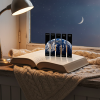 Translucent Frosted Bookmark Set - Universe, Moon, Stars, Clouds, and Landscape Designs