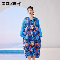 洲克成人浴袍开衫吸水速干斗篷zoke女士防晒浴巾温泉度假防风保暖