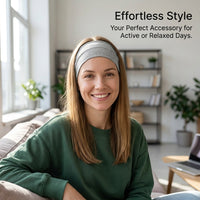 Wide Sweatband for Women, Moisture Wicking Exercise Headband for Running Gym Workout, Unisex Athletic Band
