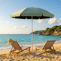 2m Tilting Market Umbrella Foldable Outdoor Market Umbrella Compact Folded Length Parasol Cover