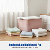 Large Rolling Storage Box Organizer Bin, High Capacity, Dustproof, for Home, Wardrobe, Study Room